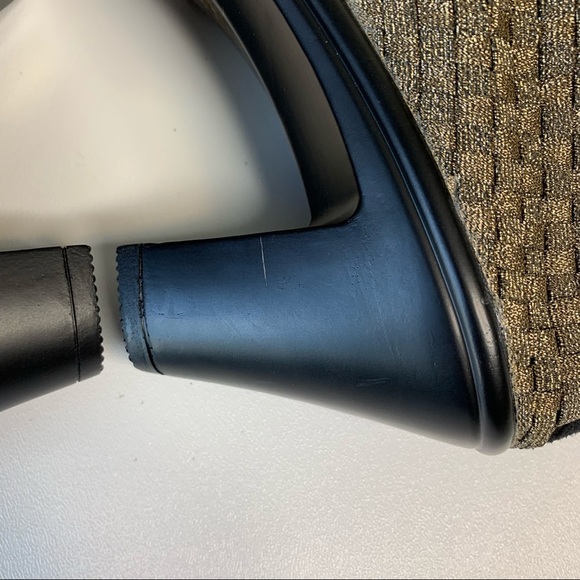 CORKYS Metallic Gold/Bronze & Black Woven Stretch Hot Heels Ankle Booties 8 - Picture 7 of 14